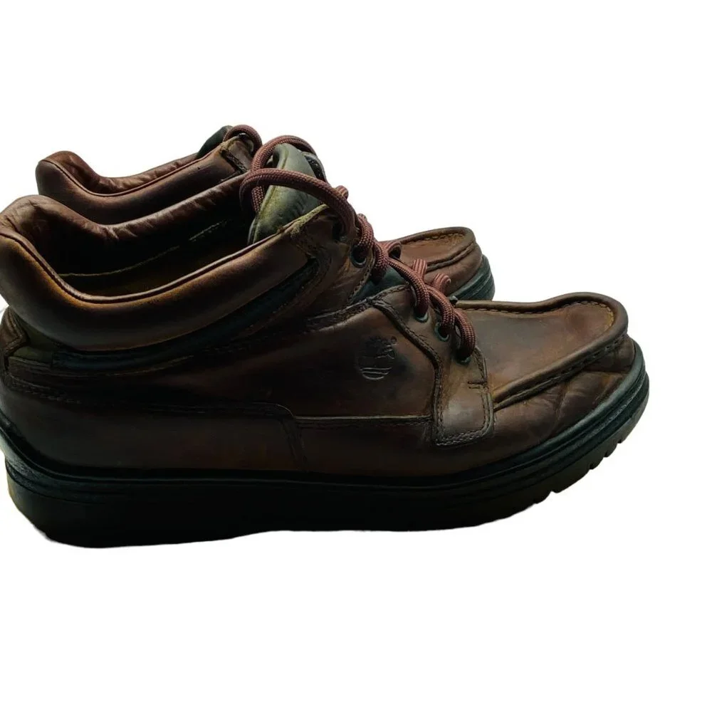 Vintage Timberland Men Size 7‎ Chukka Brown Leather Ankle Boots Gore-Tex Lace up